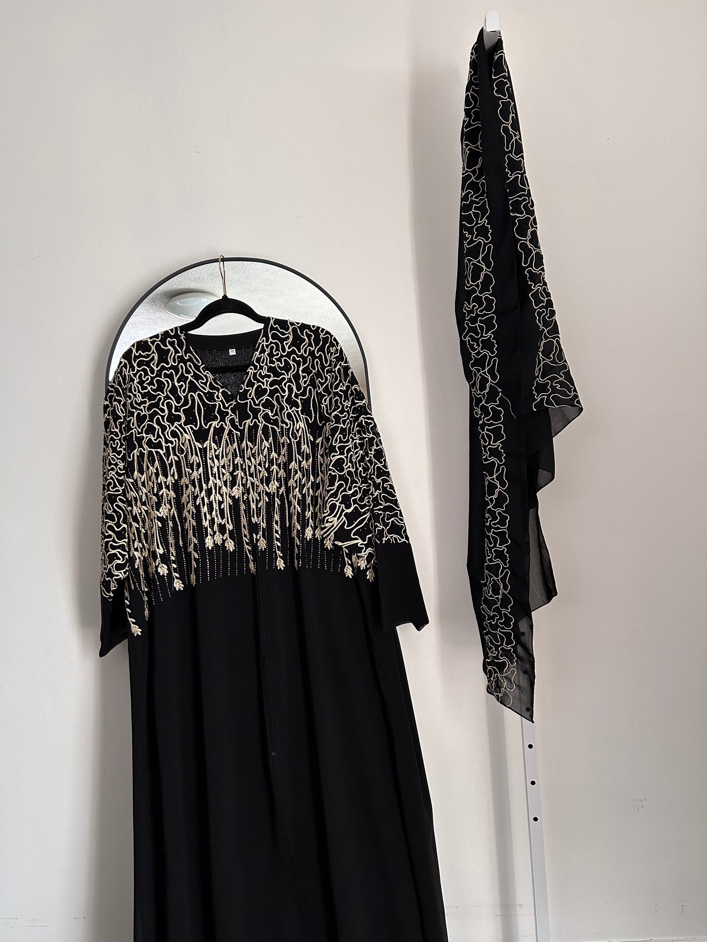 Embroidered Premium Chiffon  Double abaya