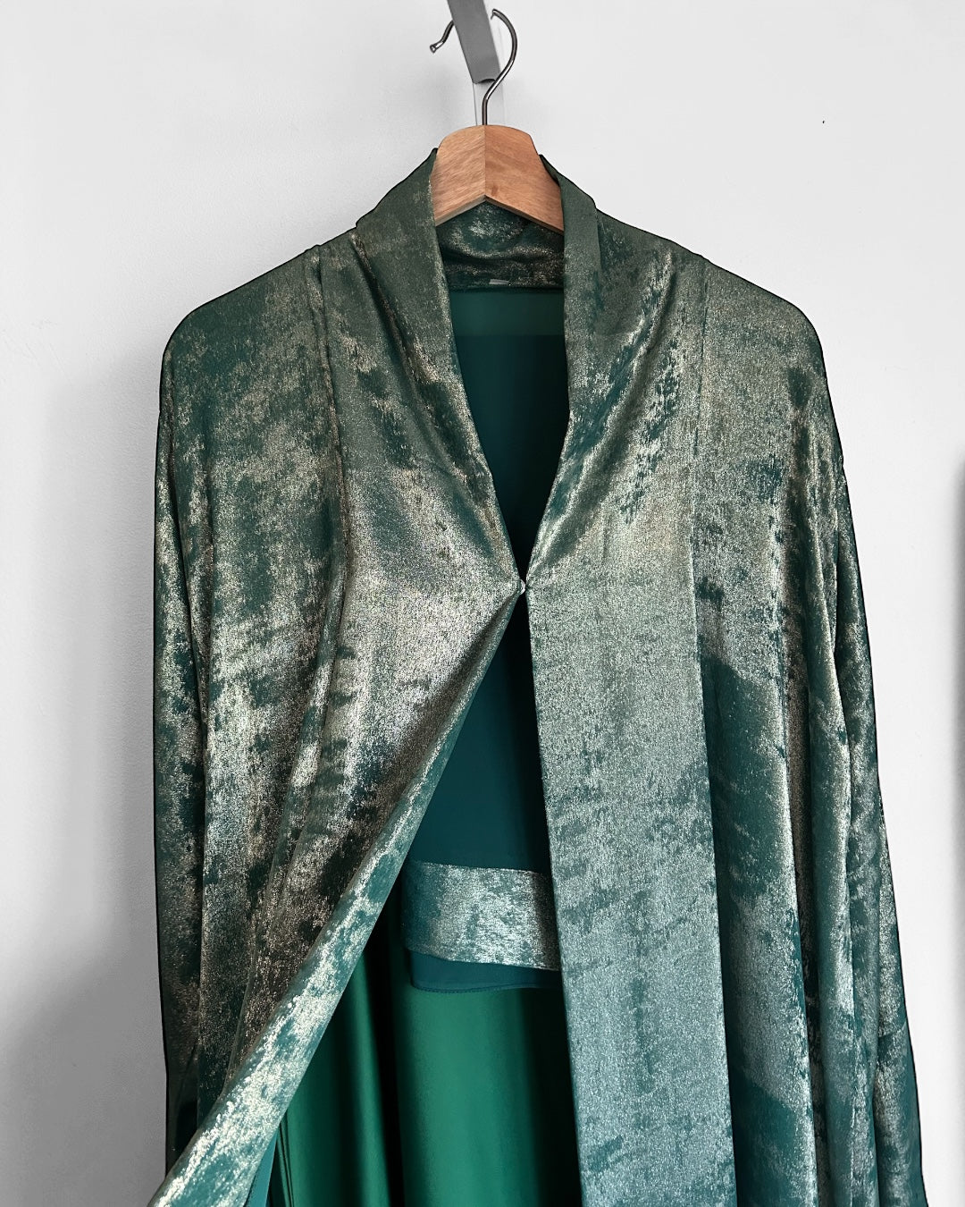 Green Shimmer abaya set 