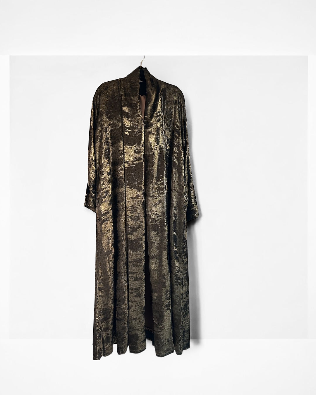 Golden-black luxury shimmer set abaya